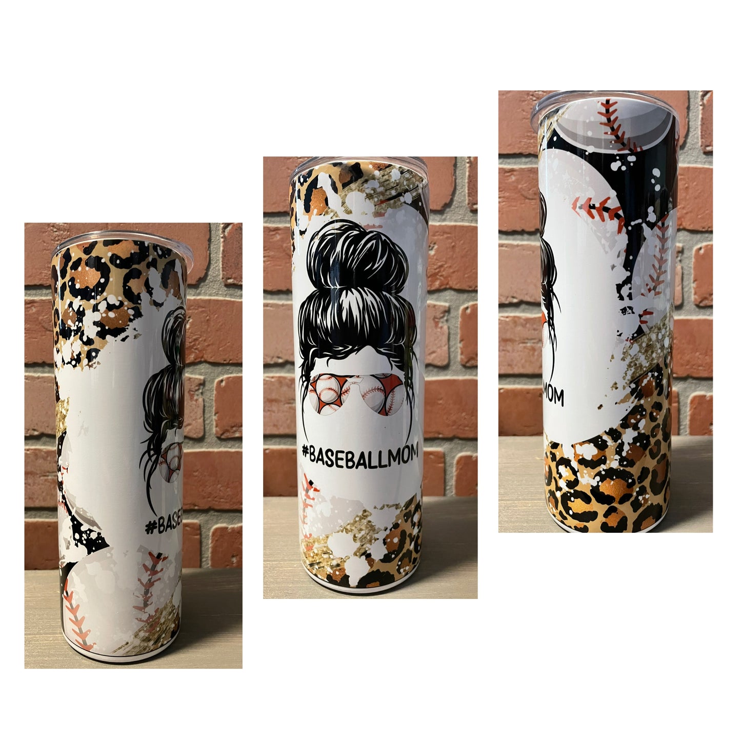 BASEBALL MOM MESSY BUN MOM LIFE 20 OZ TUMBLER
