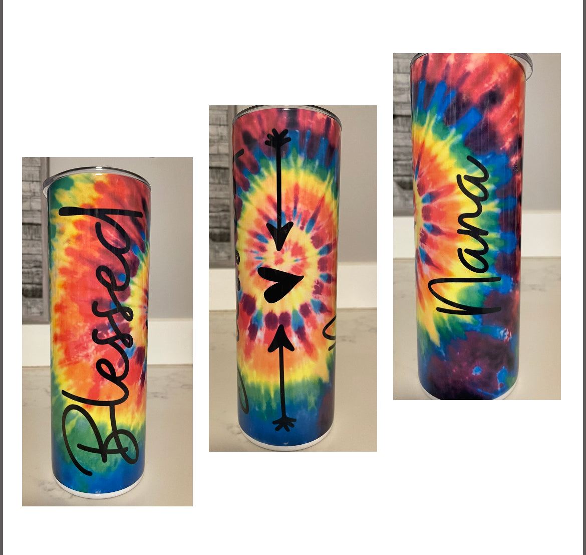 BLESSED NANA TIE DYE 20 OZ TUMBLER