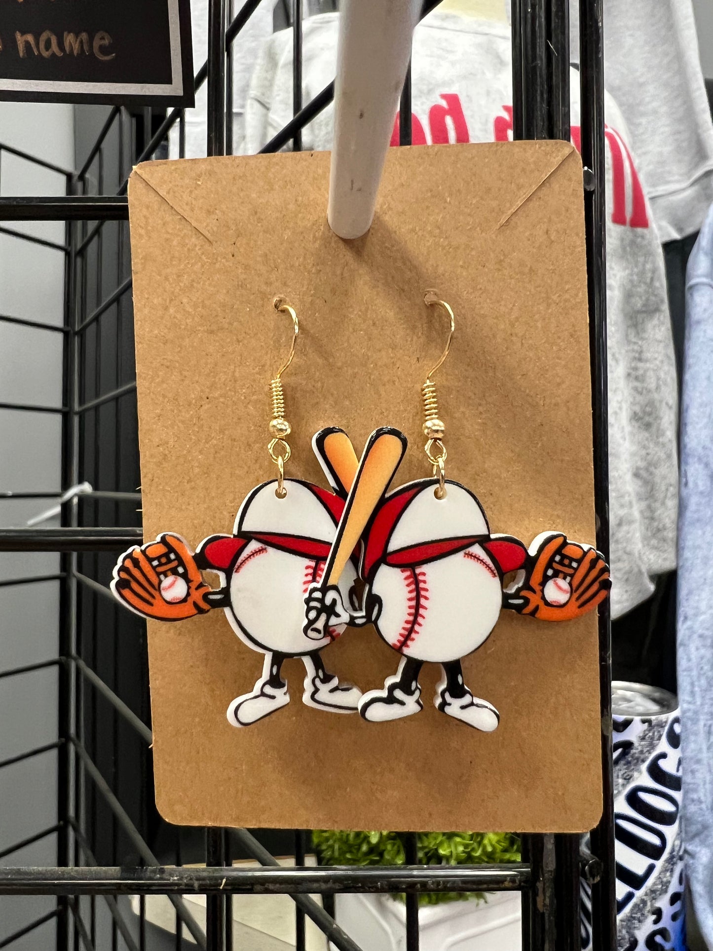 BASEBALL GUY EARRINGS