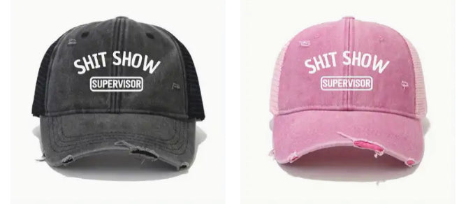 SHIT SHOW SUPERVISOR DISTRESSED HATS