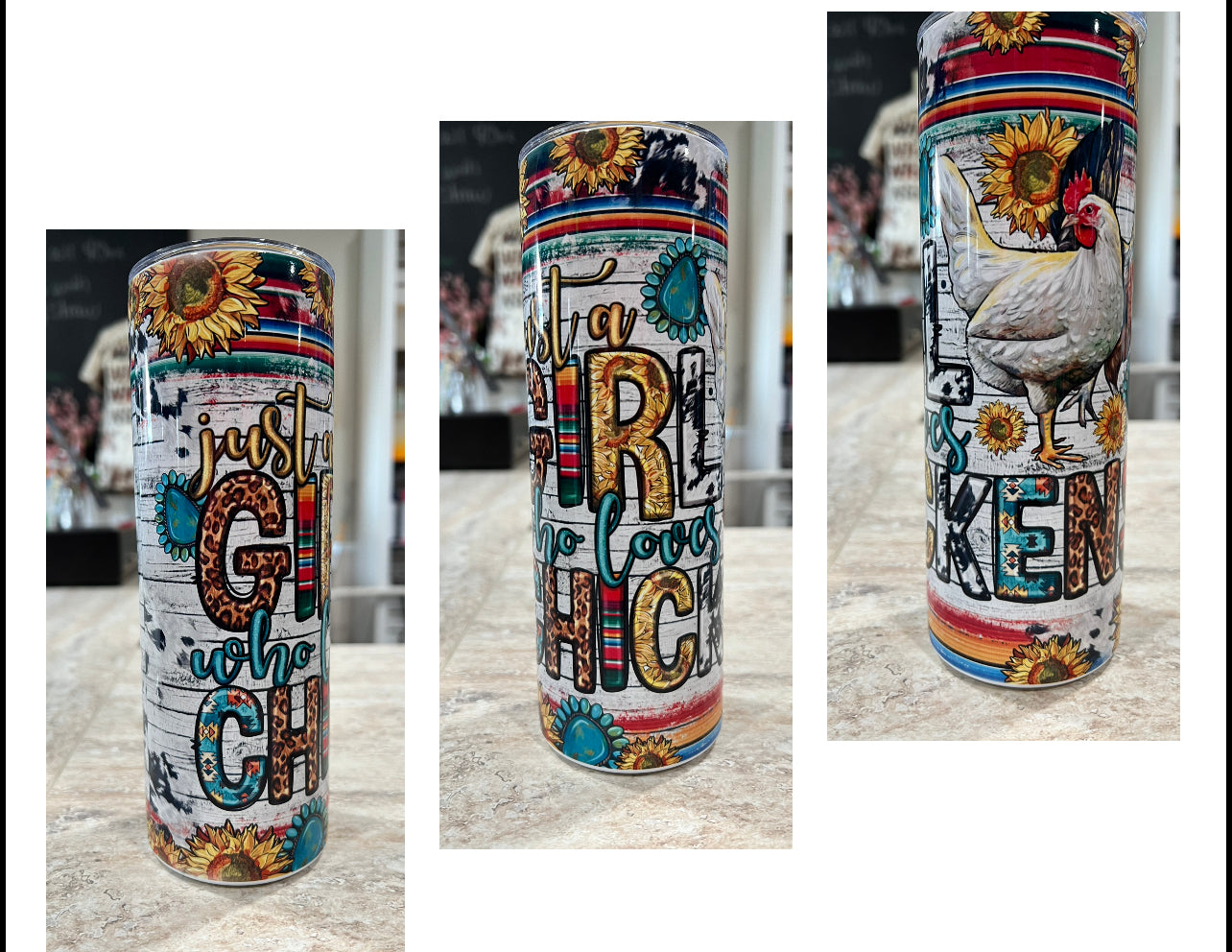 JUST A GIRL WHO LOVES CHICKENS 20 OZ TUMBLER
