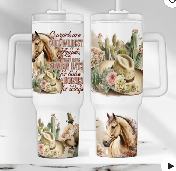 Cowgirl Western Horse 40 oz Tumbler
