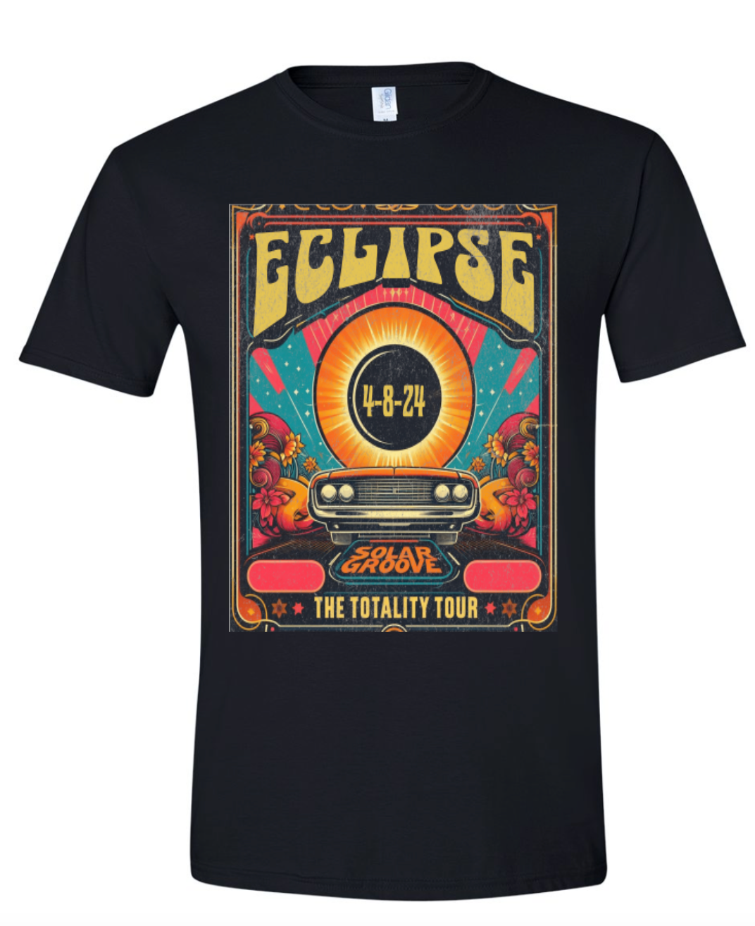 YOUTH 2024 ECLIPSE PATH OF TOTALITY RETRO TSHIRTS FEATURING RICHMOND, IN