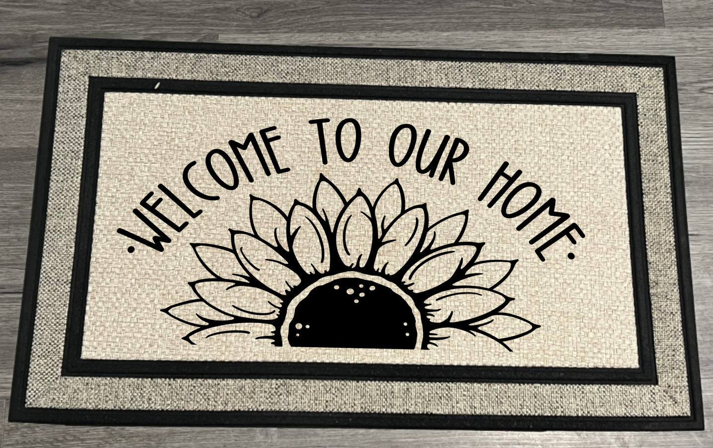 DOOR MAT-WELCOME TO OUR HOME SUNFLOWER