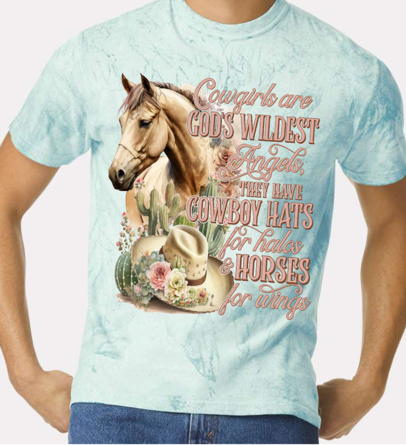 COWGIRLS ARE GOD’S WILDEST ANGELS TSHIRTS