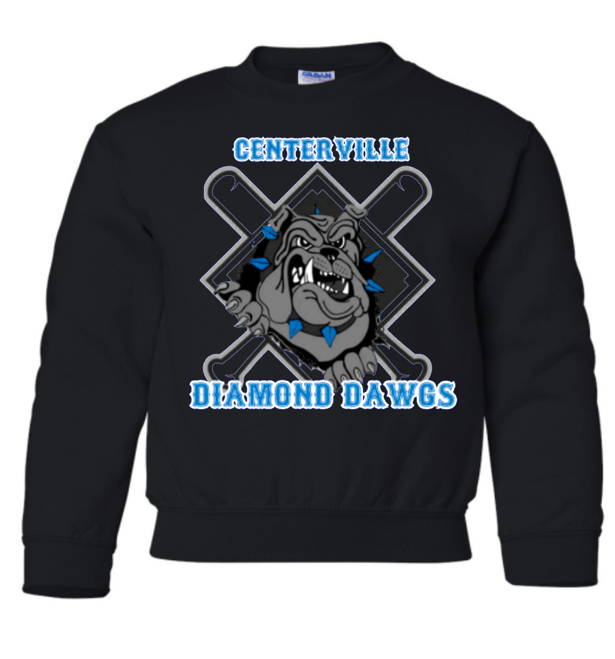 CENTERVILLE DIAMOND DAWGS YOUTH CREWNECK SWEATSHIRTS