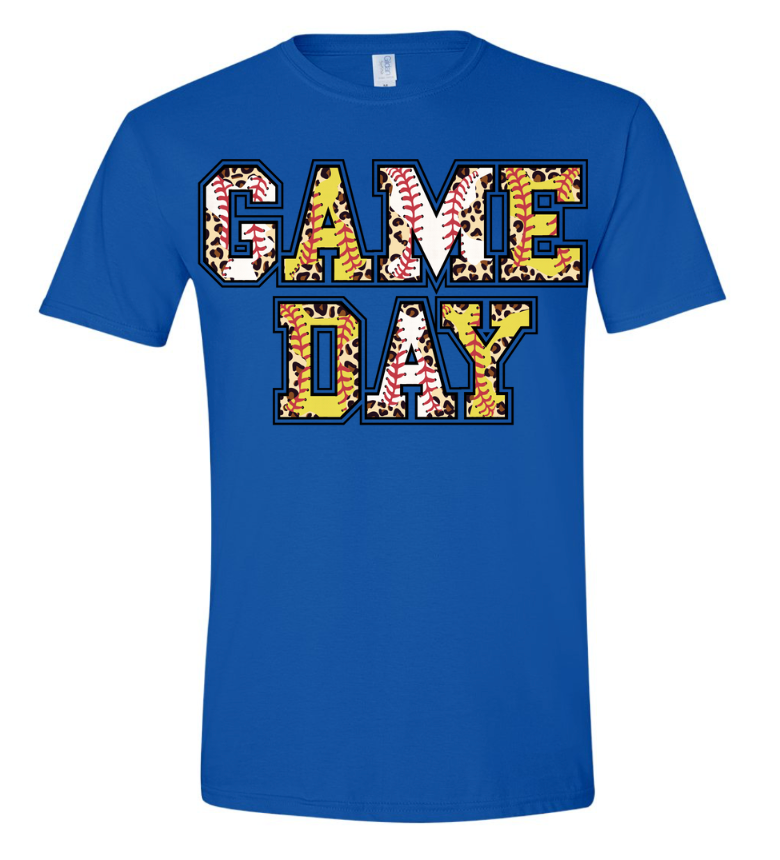 GAME DAY BASEBALL AND SOFTBALL CHEETAH PRINT SHIRT
