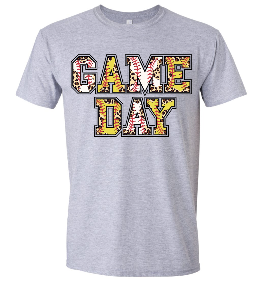 GAME DAY BASEBALL AND SOFTBALL CHEETAH PRINT SHIRT