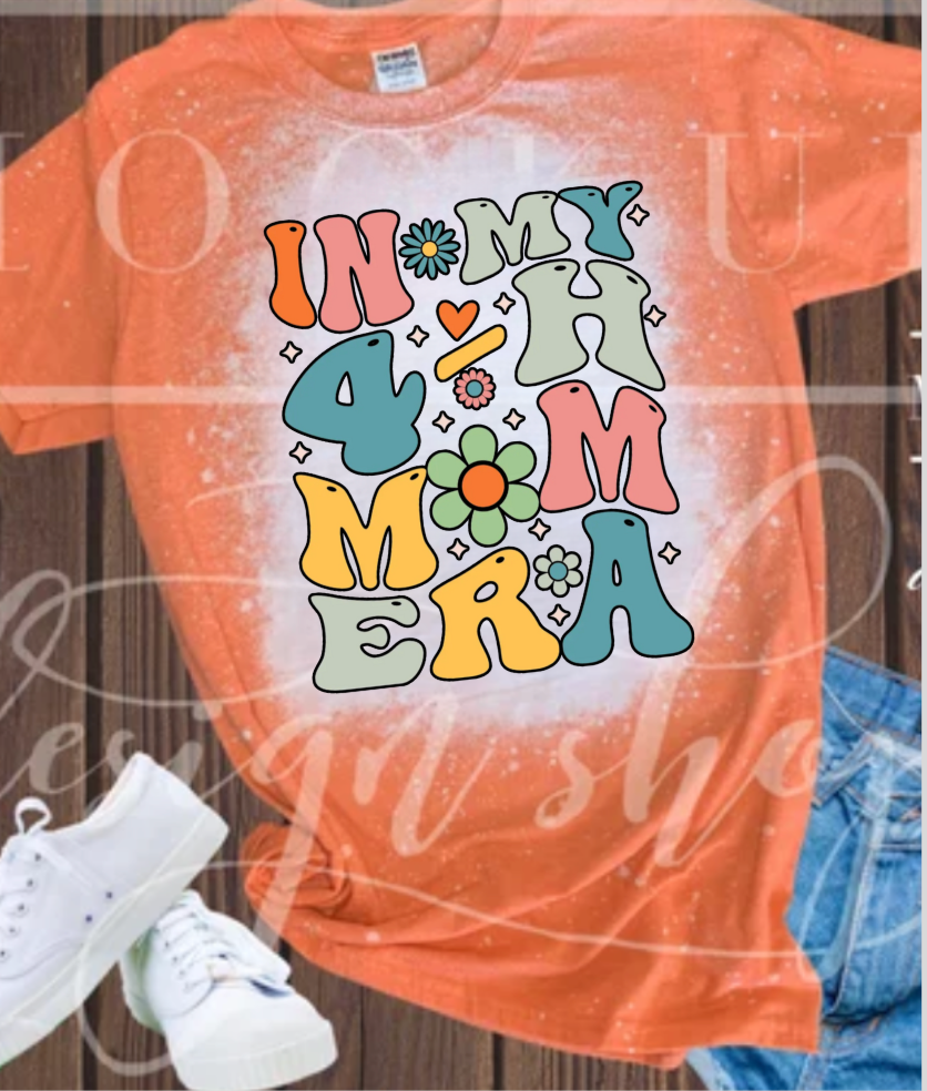 IN MY 4H MOM ERA BLEACHED TSHIRT