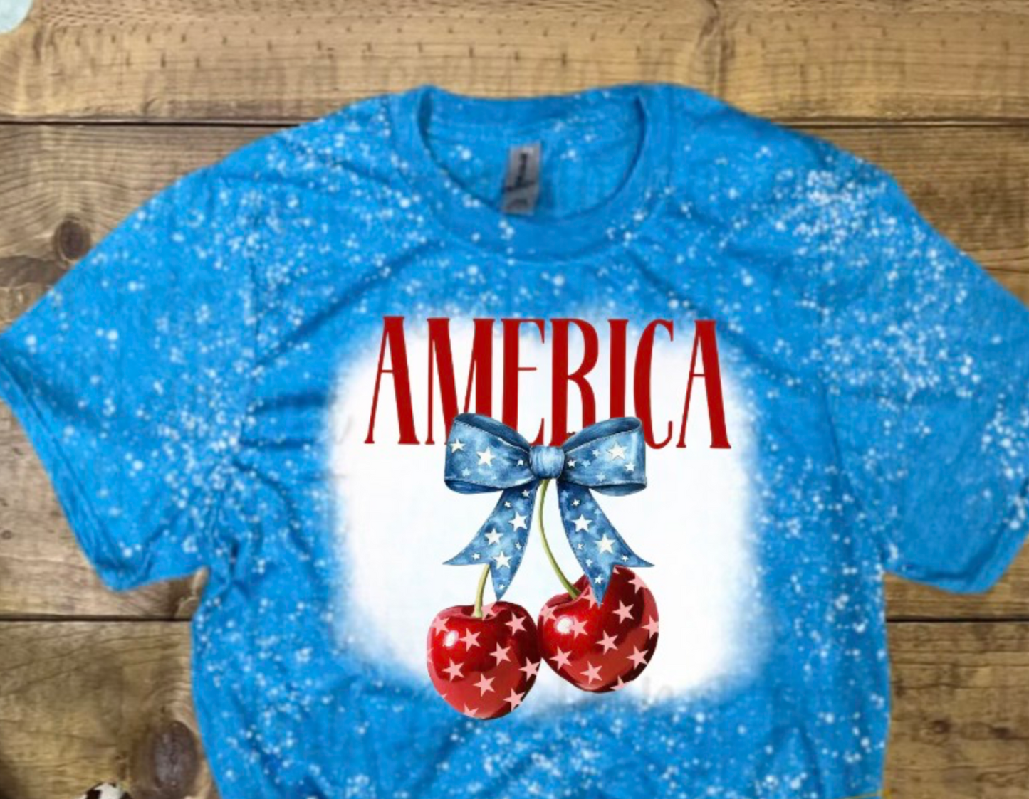 AMERICA CHERRY BLEACHED TSHIRT