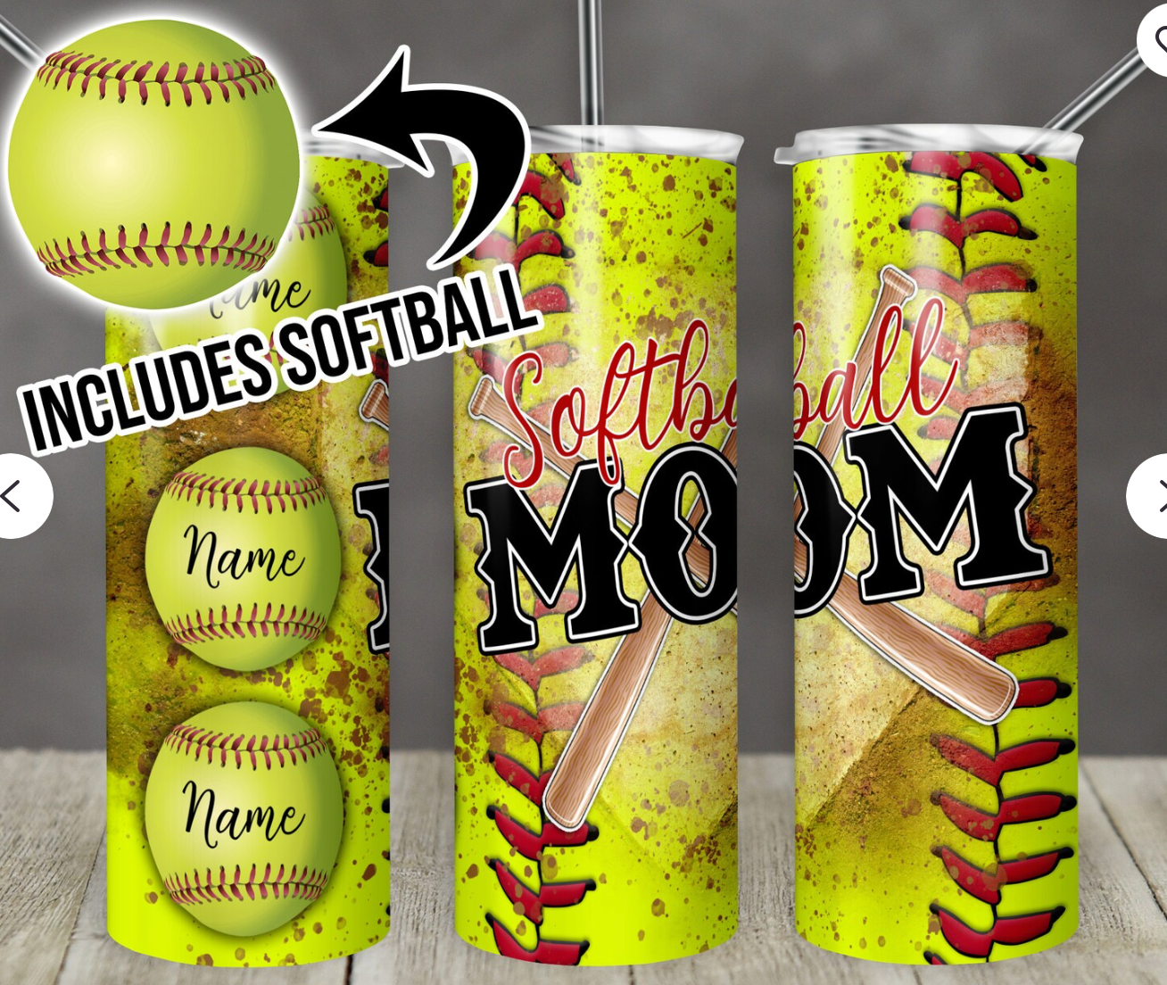 SOFTBALL DAD AND MOM 20 OZ PERSONALIZED TUMBLER