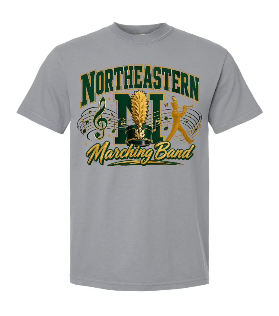 NORTHEASTERN MARCHING BAND NOTES COMFORT COLOR SHIRT