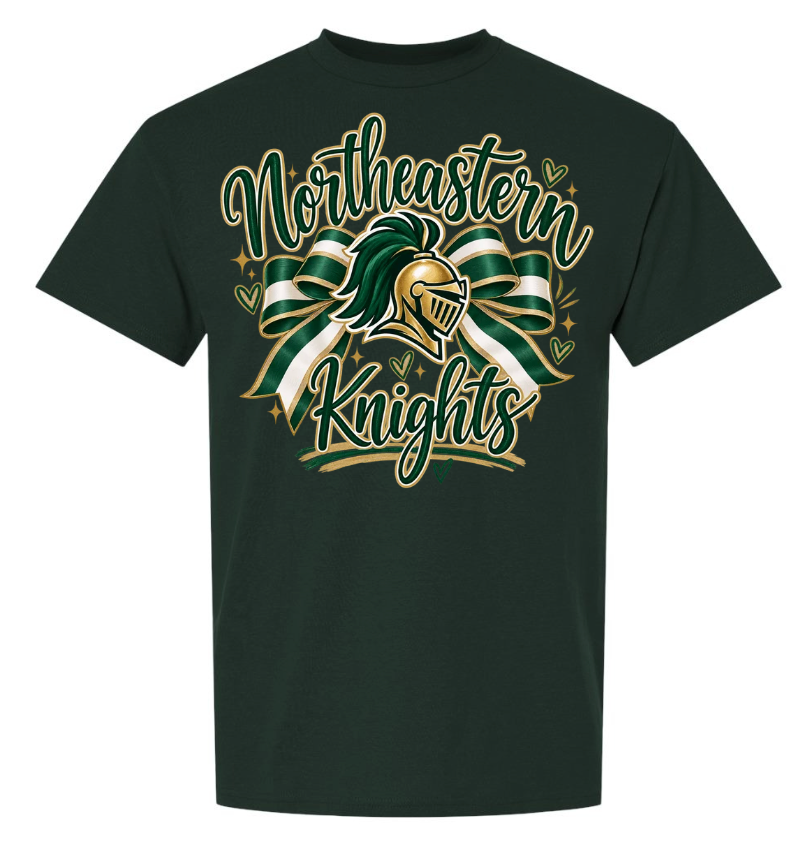 NORTHEASTERN KNIGHTS BOW HUNTER GREEN SHIRT