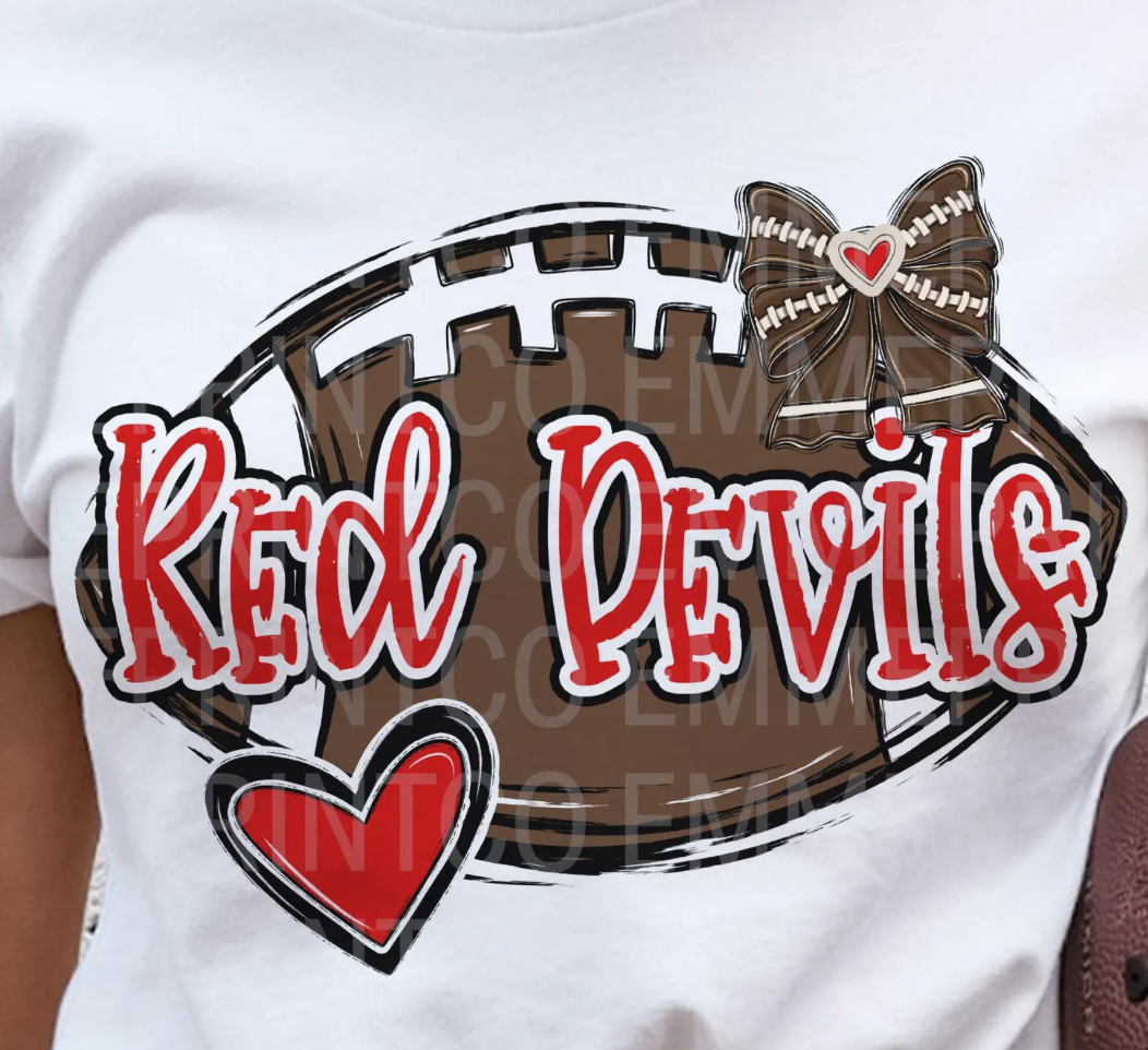 RED DEVILS HEART FOOTBALL SHIRT