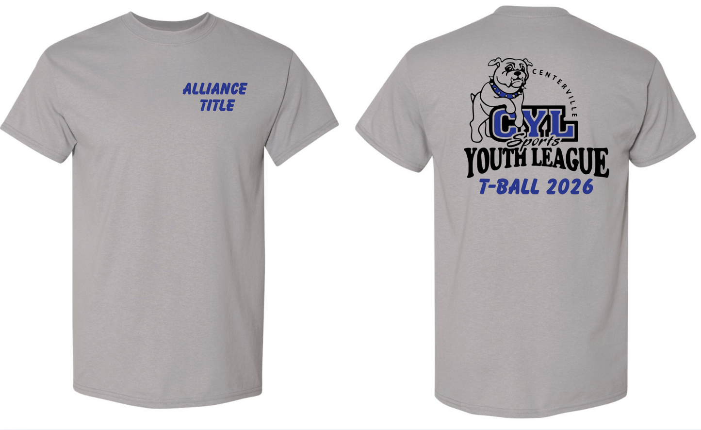 CENTERVILLE YOUTH LEAGUE T-BALL TSHIRTS
