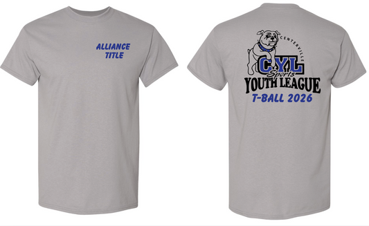 CENTERVILLE YOUTH LEAGUE T-BALL TSHIRTS