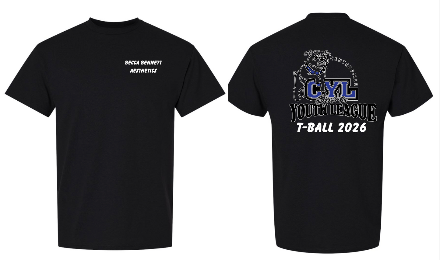 CENTERVILLE YOUTH LEAGUE T-BALL TSHIRTS