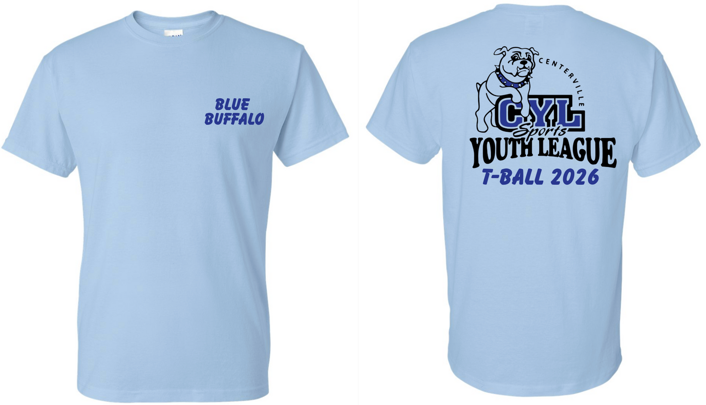CENTERVILLE YOUTH LEAGUE T-BALL TSHIRTS