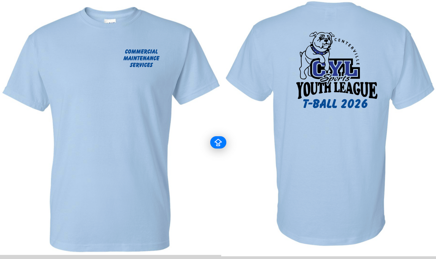 CENTERVILLE YOUTH LEAGUE T-BALL TSHIRTS