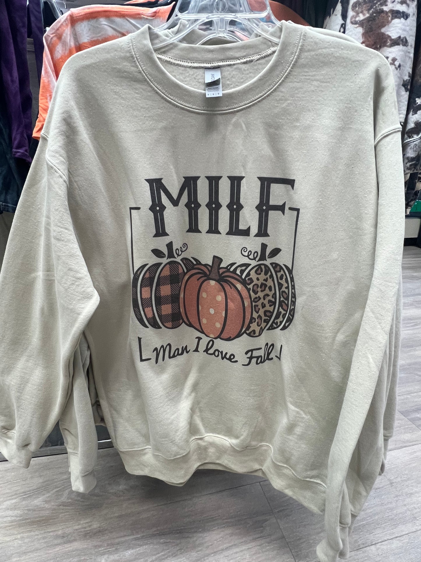 MILF-MAN I LOVE FALL CREWNECK SWEATSHIRT