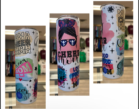 CHEER MOM COLLAGE 20 OZ TUMBLER