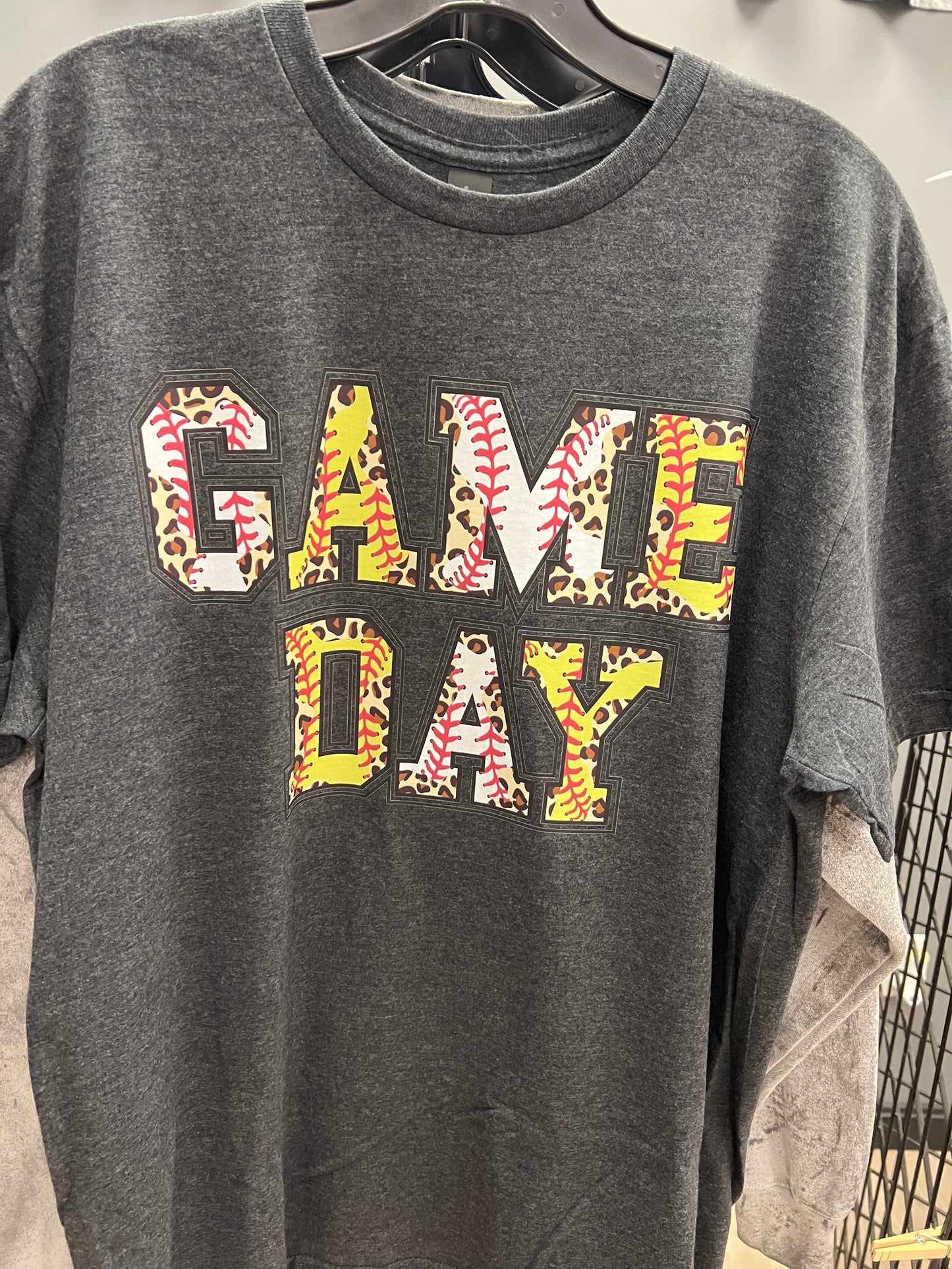 GAME DAY BASEBALL AND SOFTBALL CHEETAH PRINT SHIRT