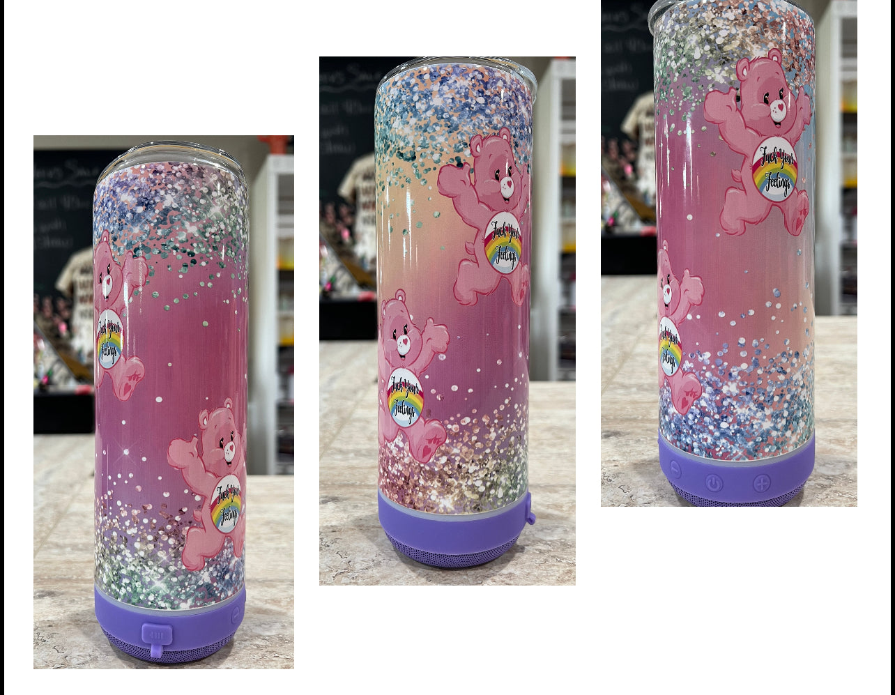 CARE BEAR SWEAR BEAR RAINBOW BLUETOOTH SPEAKER TUMBLER