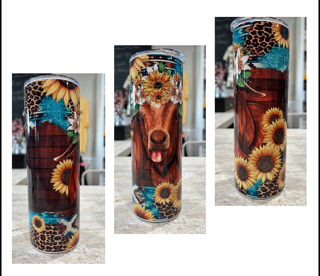 GOAT SUNFLOWER 20 OZ TUMBLER