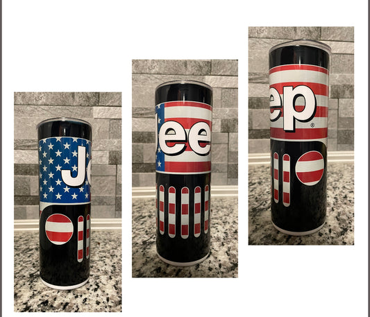 RED, WHITE AND BLUE FLAG 20 OUNCE TUMBLER