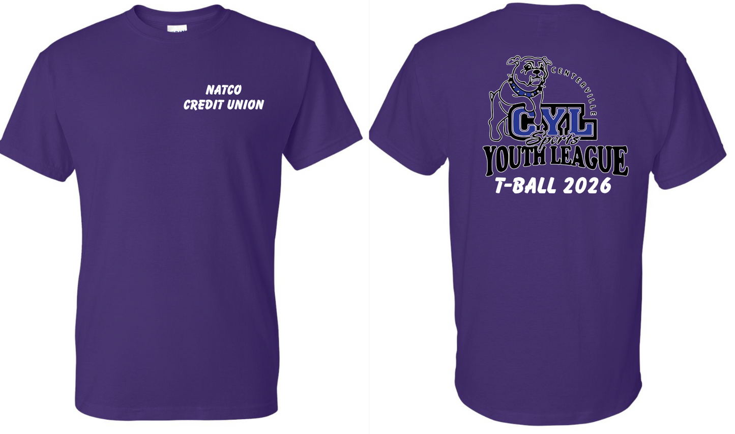 CENTERVILLE YOUTH LEAGUE T-BALL TSHIRTS