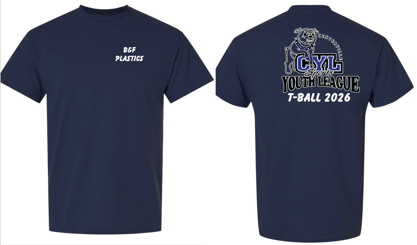 CENTERVILLE YOUTH LEAGUE T-BALL TSHIRTS