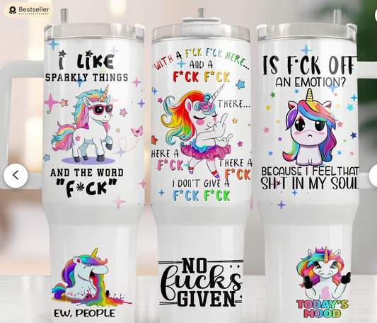 Unicorn Cuss words 40 oz