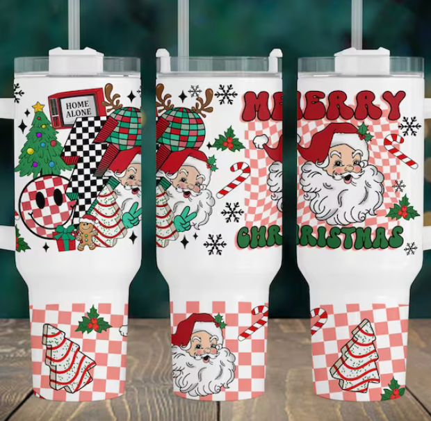 Retro Santa Christmas 40 oz Tumbler