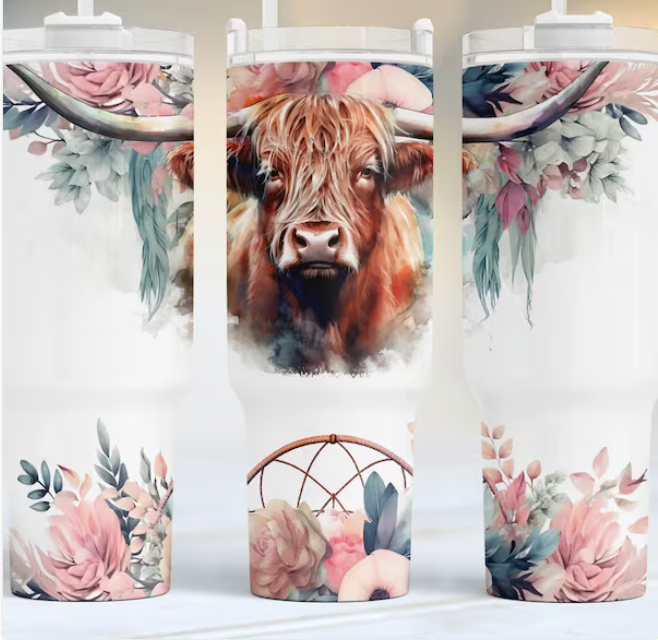 Highland Cow Dream Catcher 40 oz Tumbler