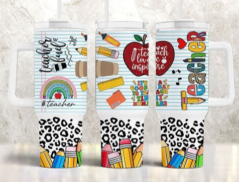 Teacher Cheetah Print 40 oz Tumbler