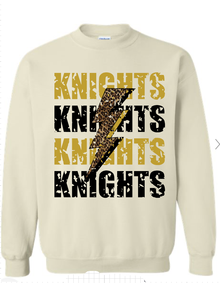 KNIGHTS CHEETAH LIGHTING SAND CREWNECK SWEATSHIRT