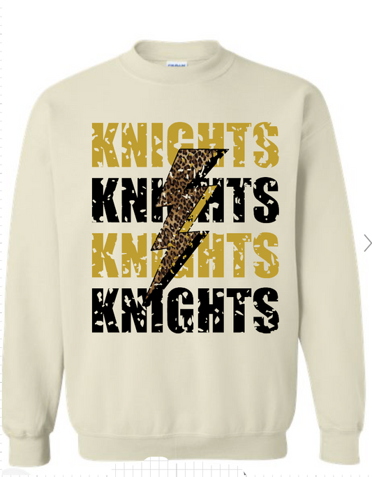 KNIGHTS CHEETAH LIGHTING SAND CREWNECK SWEATSHIRT