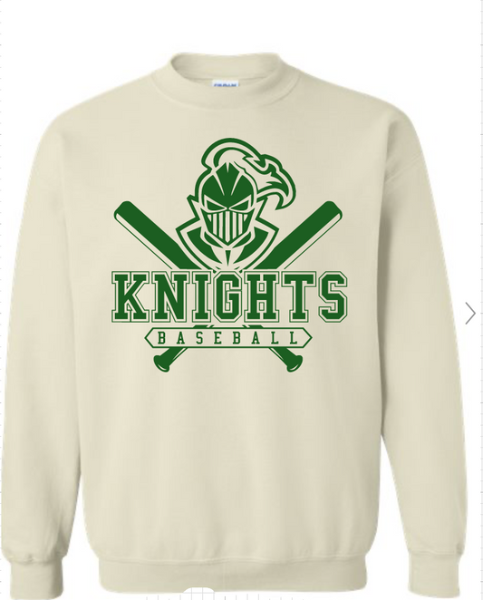 KNIGHTS X BASEBALL ON SAND COLORED CREWNECK SWEATSHIRT