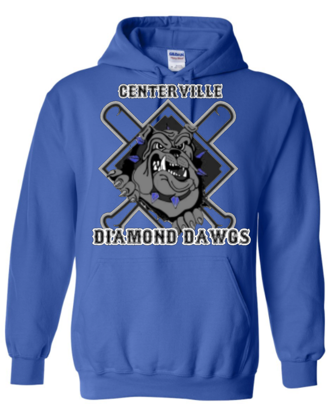 CENTERVILLE DIAMOND DAWGS  YOUTH HOODIES