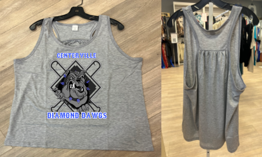 CENTERVILLE DIAMOND DAWGS WOMENS RACER BACK TANK TOPS