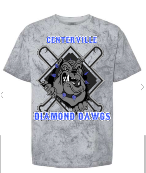 CENTERVILLE DIAMOND DAWGS TYE DYE STYLE T-SHIRTS