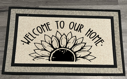 DOOR MAT-WELCOME TO OUR HOME SUNFLOWER