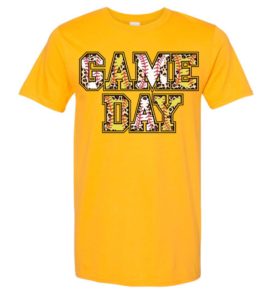 GAME DAY BASEBALL AND SOFTBALL CHEETAH PRINT SHIRT