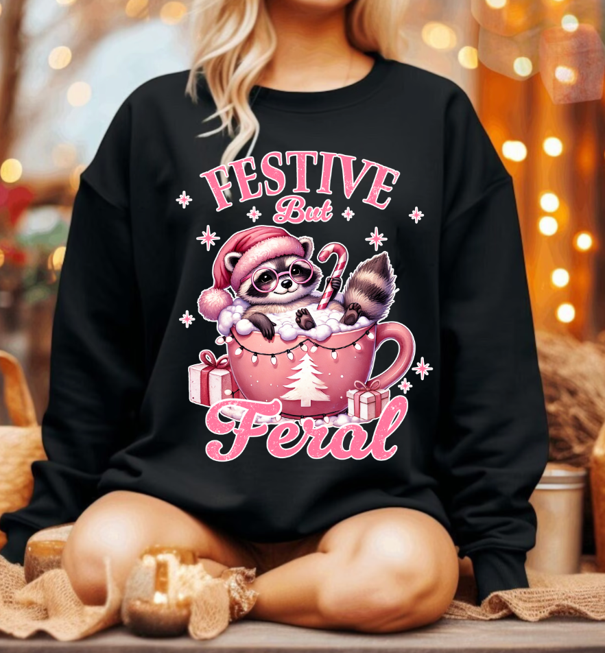 FESTIVE BUT FERAL CREWNECK SWEATSHIRT