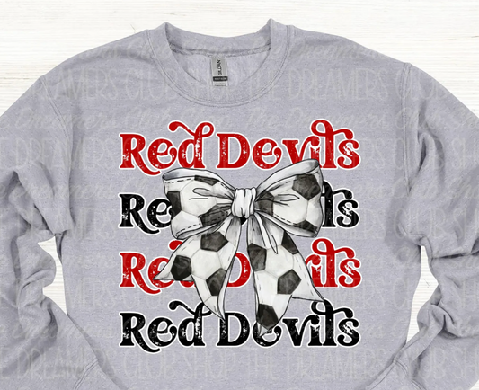 RED DEVILS SOCCER BOW SHIRT