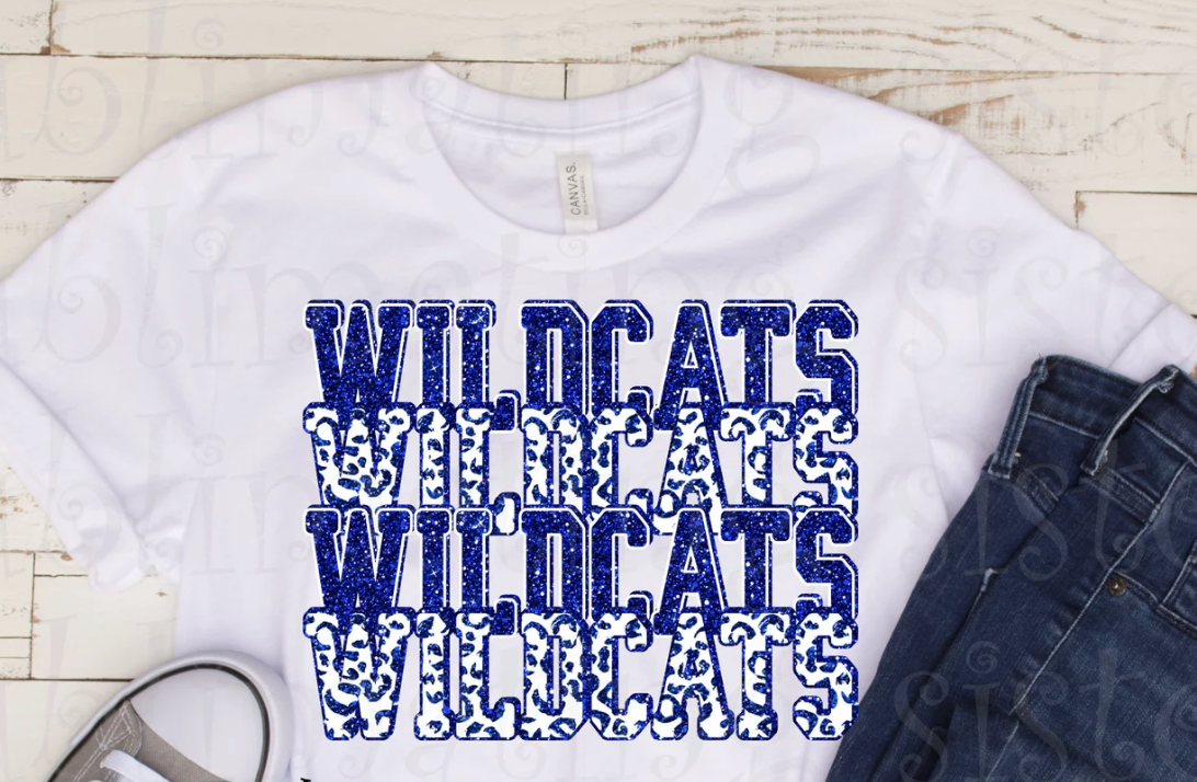 WILDCATS BLUE CHEETAH SHIRT
