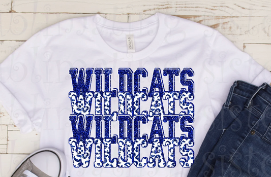 WILDCATS BLUE CHEETAH SHIRT