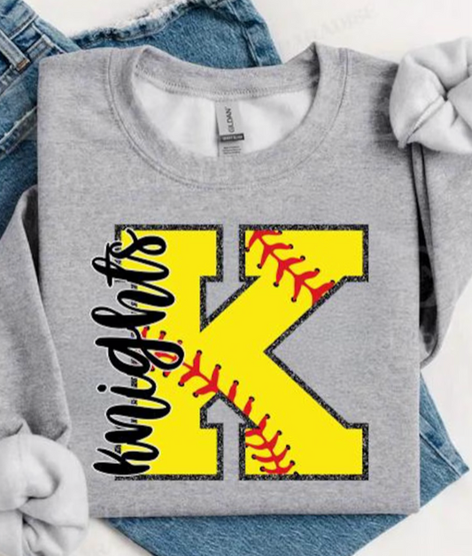 KNIGHTS CURSIVE SOFTBALL SHIRTS