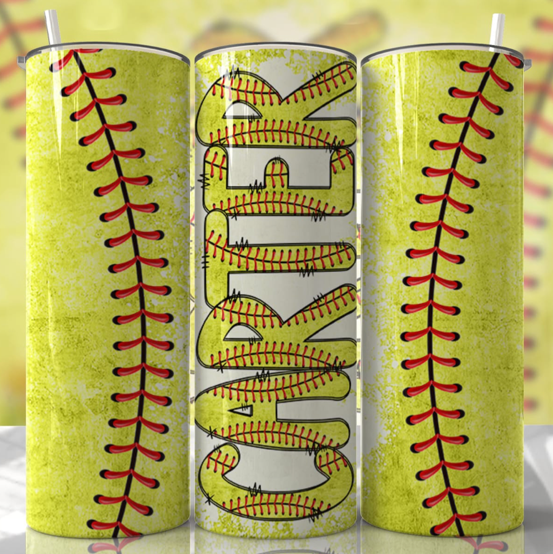 SOFTBALL 20 OZ PERSONALIZED TUMBLER