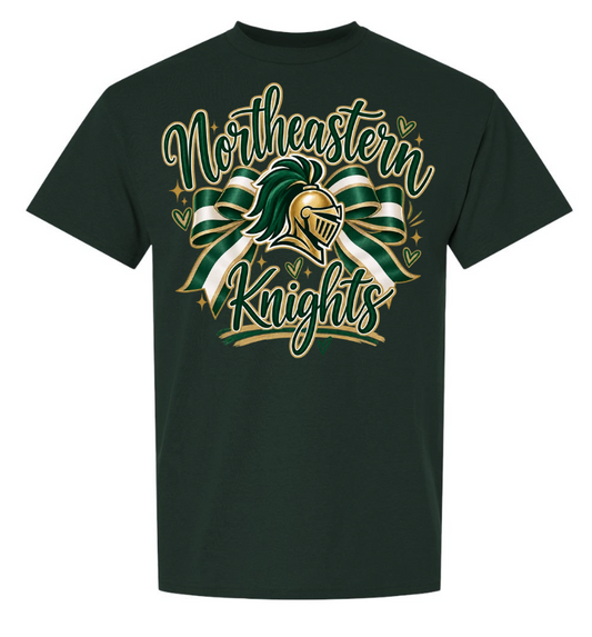 NORTHEASTERN KNIGHTS BOW HUNTER GREEN SHIRT